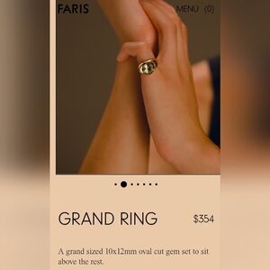 Faris Grand Gold Plate Ring with Gemstone. #73